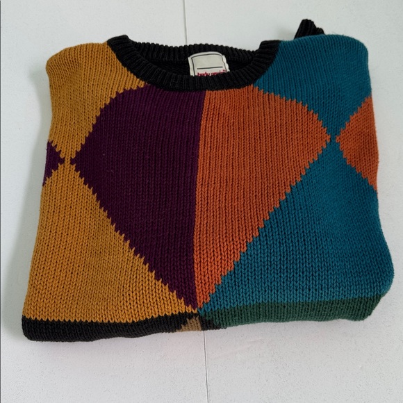 Vintage Colorful Geometric Pattern Men's Sweater - Picture 5 of 5